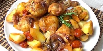 Rezept für Ofen-Hühnchen mit Kartoffeln