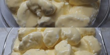 Schneenockerl in Vanillesauce