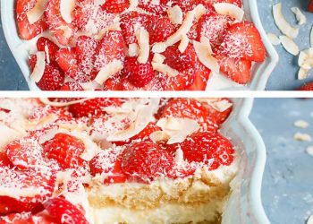 FRÜHLING IN ROT-WEISS: ERDBEER-RHABARBER-TIRAMISU MIT KOKOS