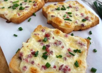 FLAMMKUCHEN TOAST MIT SPECK UND ZWIEBELN