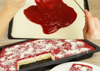 Spaghettieis Blechkuchen