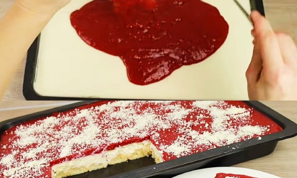 Spaghettieis Blechkuchen