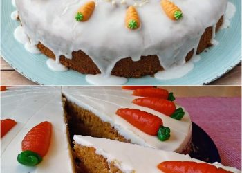 Ein saftiger Karottenkuchen mit Nüssen schmeckt nicht nur Ostern