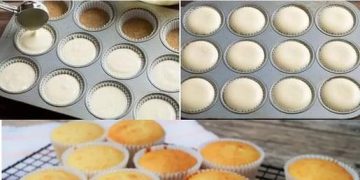 Käsekuchen Muffins gefüllt mit Vanillepudding