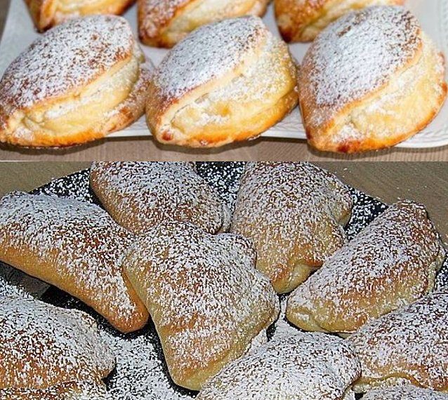 QUARKTASCHEN GEFÜLLT MIT VANILEPUDDING