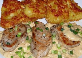 Schweinefilet in Sahnesauce