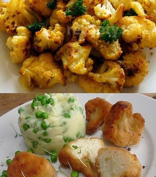 Panierter Blumenkohl aus dem Backofen