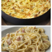 Spaghetti in Käse-Sahnesoße mit Schinken & Pilzen
