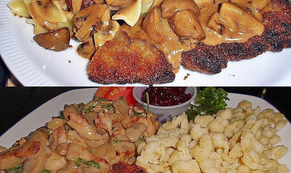 Jägerschnitzel mit Spätzle