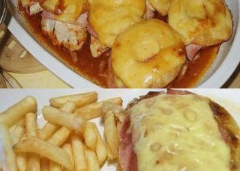 Ananas-Schinken-Schnitzel mit Käse überbacken