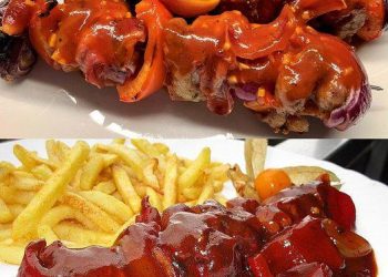 Schaschlik mit selbstgemachter Schaschliksoße