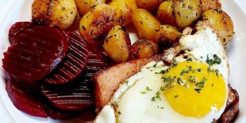 Leberkäse – Kartoffeln mit Ei