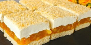 Apfel Puddingschnitten