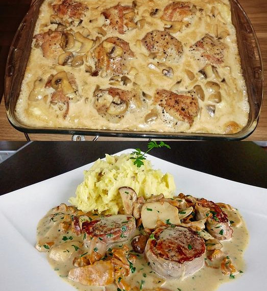 Medaillons in Pilzrahmsosse