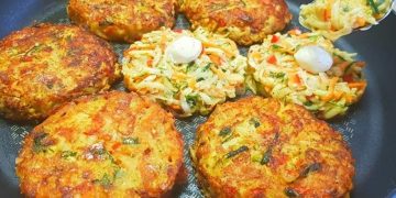 Gemüsefrikadellen mit Mozzarella