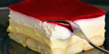 Himbeer-Puddingcreme Schnitten (Kuchen ohne Backen)