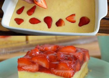 Erdbeer Biskuitkuchen in 10 Min. im Ofen !