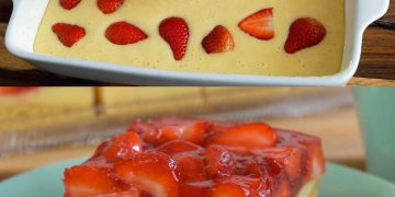 Erdbeer Biskuitkuchen in 10 Min. im Ofen !