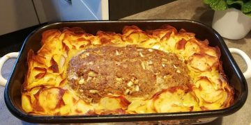 Hackbraten auf Kartoffelgratin