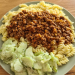 Bolognese mit Nudeln und Gurkensalat