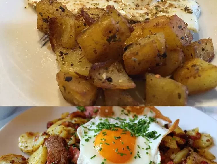 Bratkartoffeln mit Ei und Käse