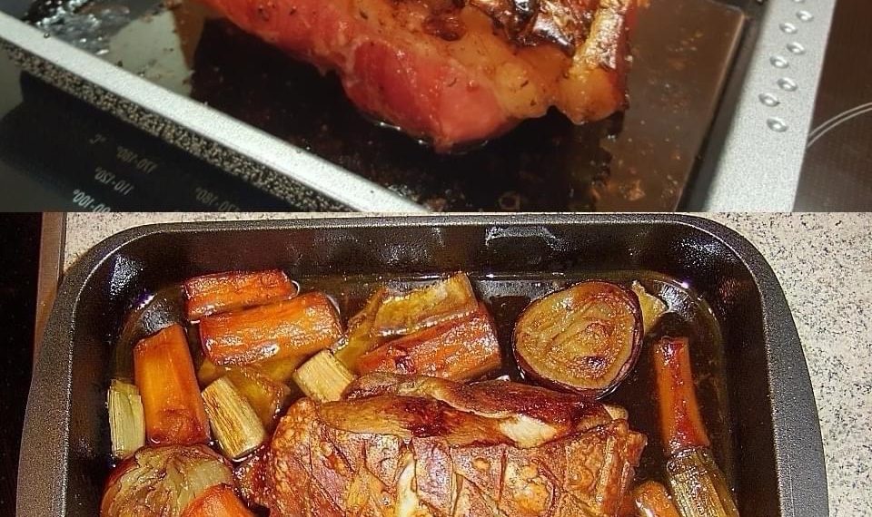 Schweinekrustenbraten auf Sauerkraut