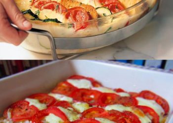 Toast Mozzarella Auflauf aus dem Backofen