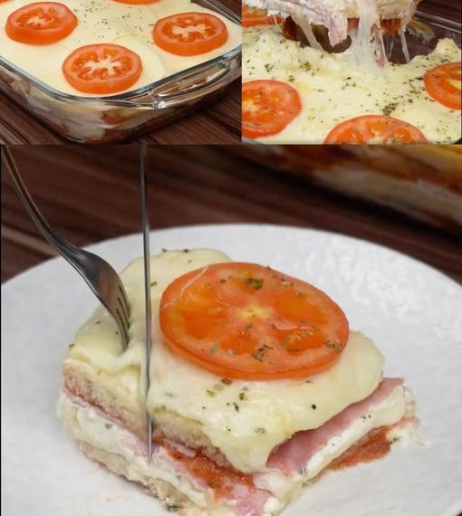 Toast Mozzarella Auflauf aus dem Backofen, schnell und lecker