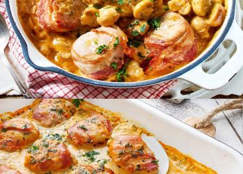 Lende im Speckmantel mit Champignons