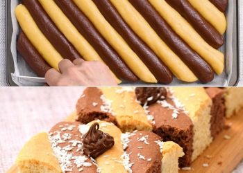 Weiche Torte mit zwei Geschmacksrichtungen: das krümelige, köstliche und einfach zuzubereitende Dessert!