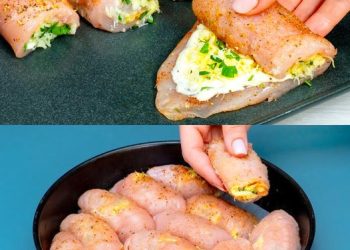 Das konnte ich immer esson soo lecker, Hähnchen Käse Röllchen