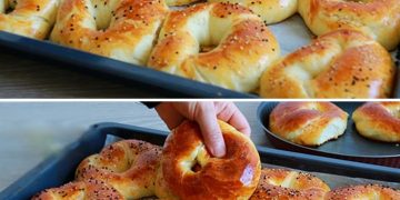 Gefüllte Acma mit Käse türkische Brötchen