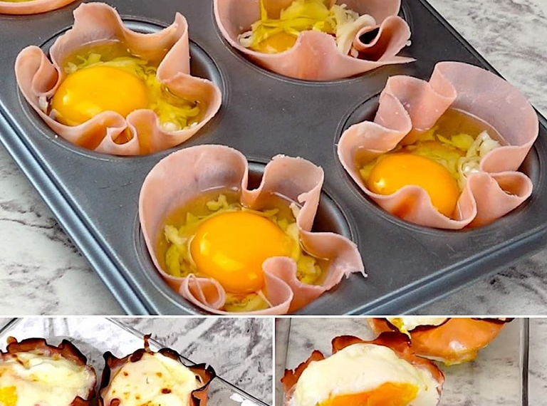 Schinken- und Eierbecher: das schnelle und leckere Vorspeisenrezept, das Sie lieben werden