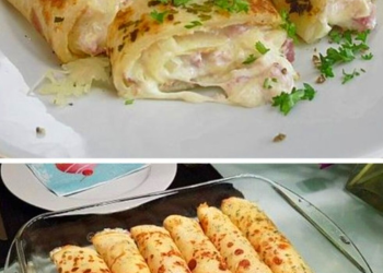 Pfannkuchen mit Schinken und Käse