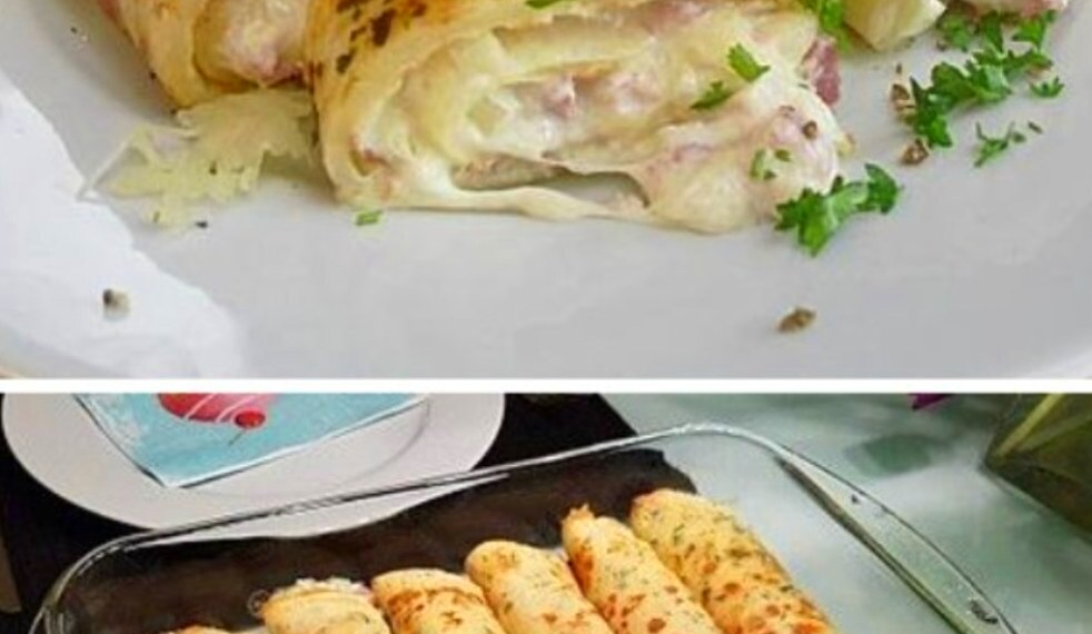 Pfannkuchen mit Schinken und Käse