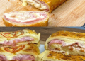 Blätterteig Strudel mit Schinken und Käse