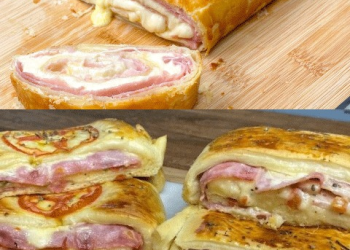 Blätterteig Strudel mit Schinken und Käse