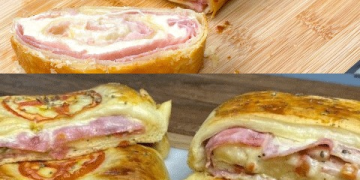 Blätterteig Strudel mit Schinken und Käse