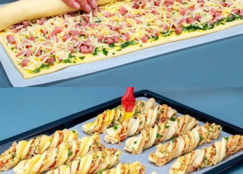  Blätterteig Stangen mit Schinken und Käse