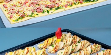  Blätterteig Stangen mit Schinken und Käse