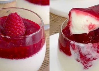 Vanillepudding mit Himbeercoulis: das Rezept für ein köstliches Löffeldessert
