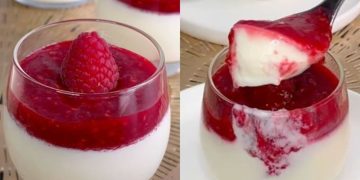 Vanillepudding mit Himbeercoulis: das Rezept für ein köstliches Löffeldessert
