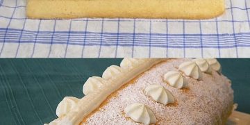 Biskuitrolle mit Zitronen – Quark Füllung, alle sind sprachlos!