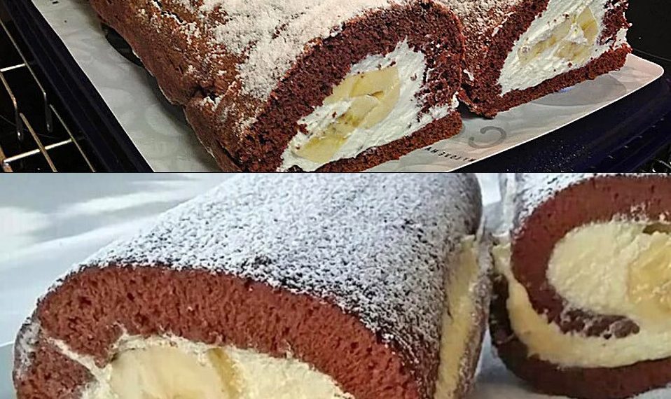 Suchtfaktor Garantiert Biskuitrolle mit Bananen, Einfach umwerfend lecker!