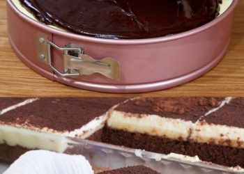 Schokokuchen mit Vanillepudding