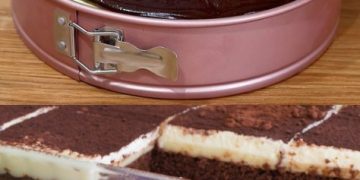 Schokokuchen mit Vanillepudding