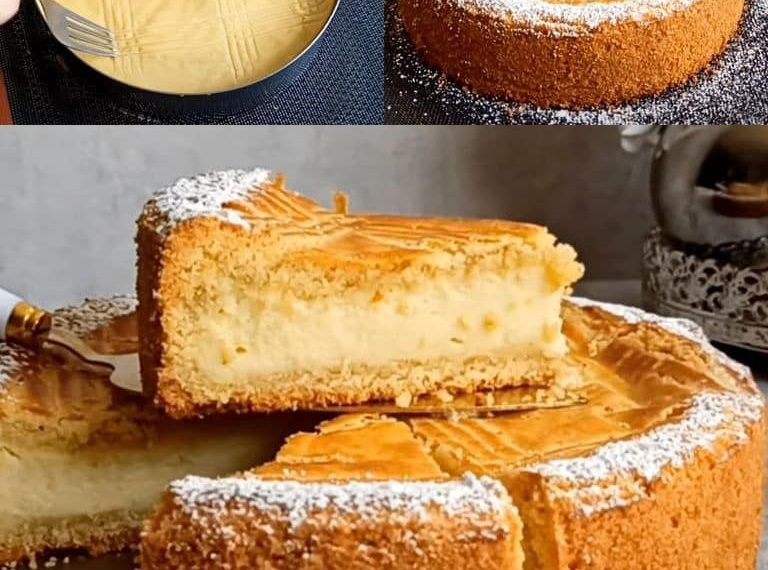 Dieser Kuchen ist so einfach, mit knusprigem Mürbeteig und garniert mit einer unwiderstehlichen Vanillecreme: