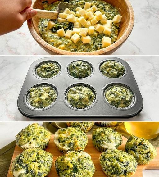 Spinat-Muffins: das Rezept für herzhafte Törtchen mit dunklem Kern