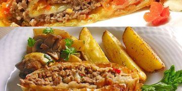 Hackfleisch-Paprika-Käse-Strudel