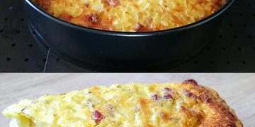 Zwiebelkuchen ohne Boden, das musst du unbedingt probieren!